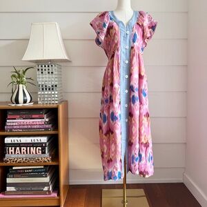 THML Flutter Sleeve Abstract Maxi Dress size S
